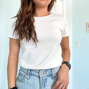 H&M WHITE FITTED SHIRT